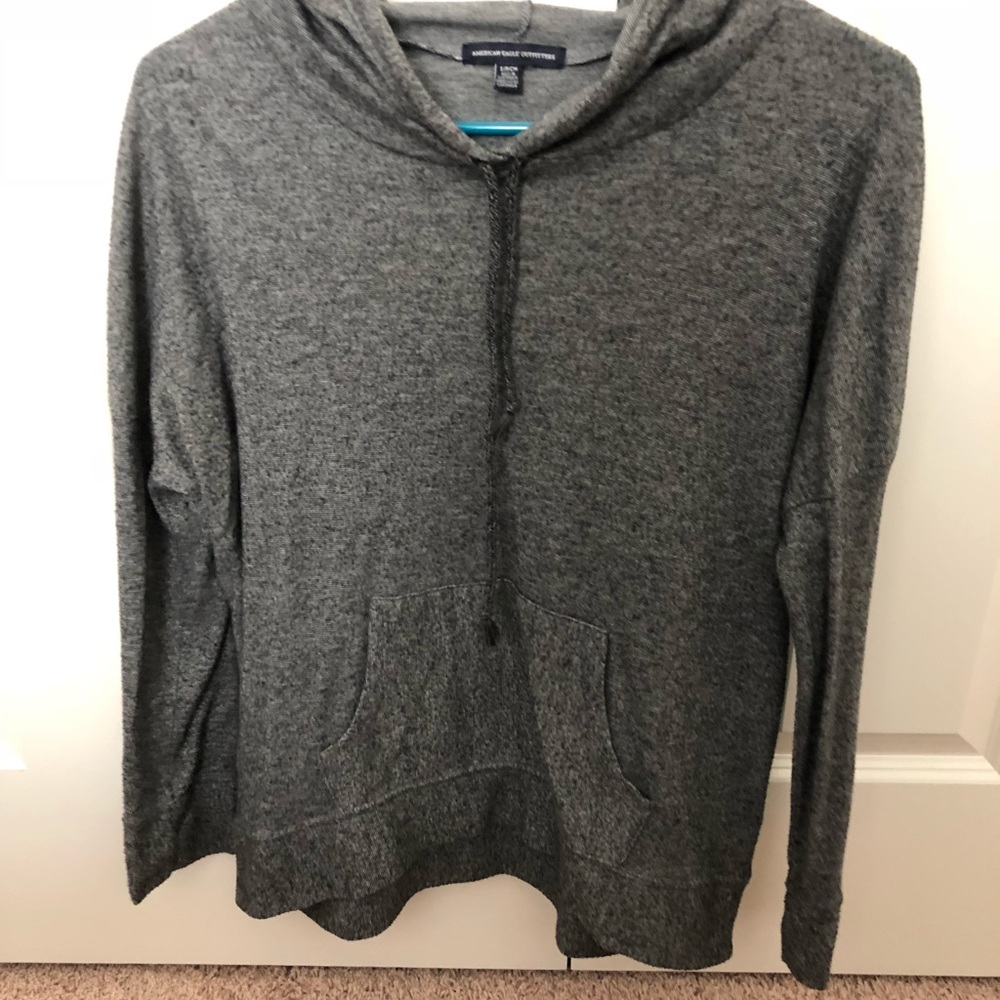 American Eagle grey long sleeve hoodie